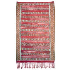 Vintage Zemmour North African Berber Kilim Carpet