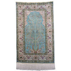 Vintage Turkish Silk Rug