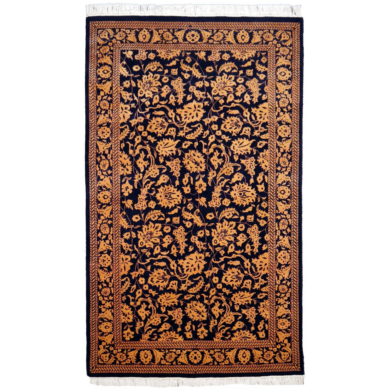 Fine Contemporary Wool and Silk Srinagar Carpet For Sale