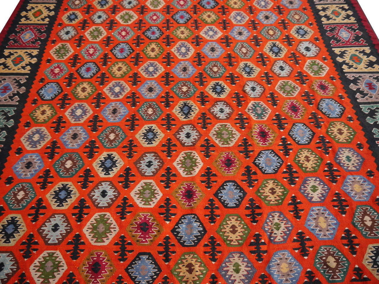 Very fine and unusual Turkish Kilim with beautiful colors. All original and in perfect collectors condition.