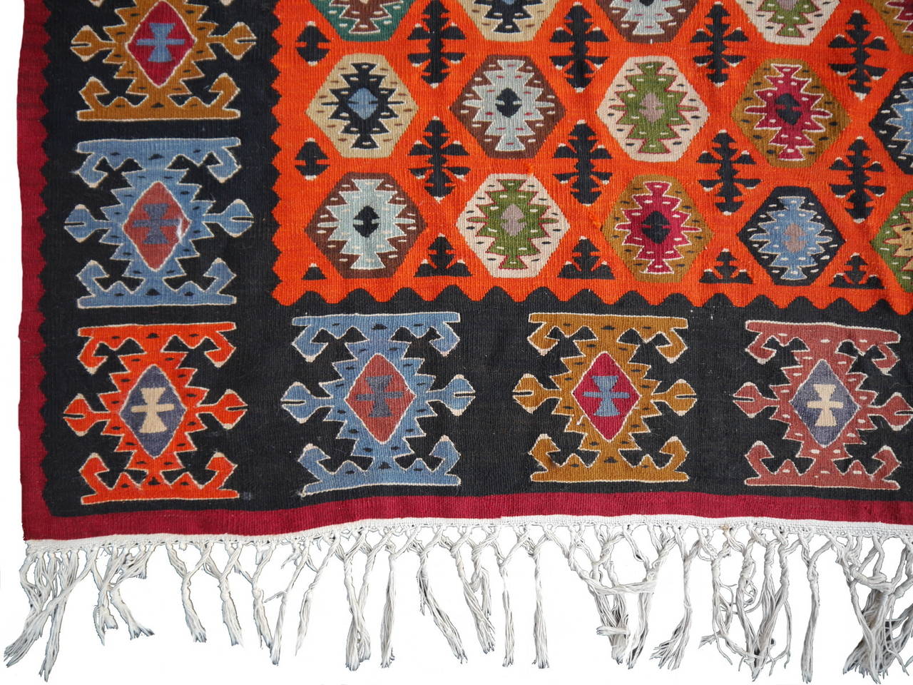 Tribal Kilim turc vintage en vente