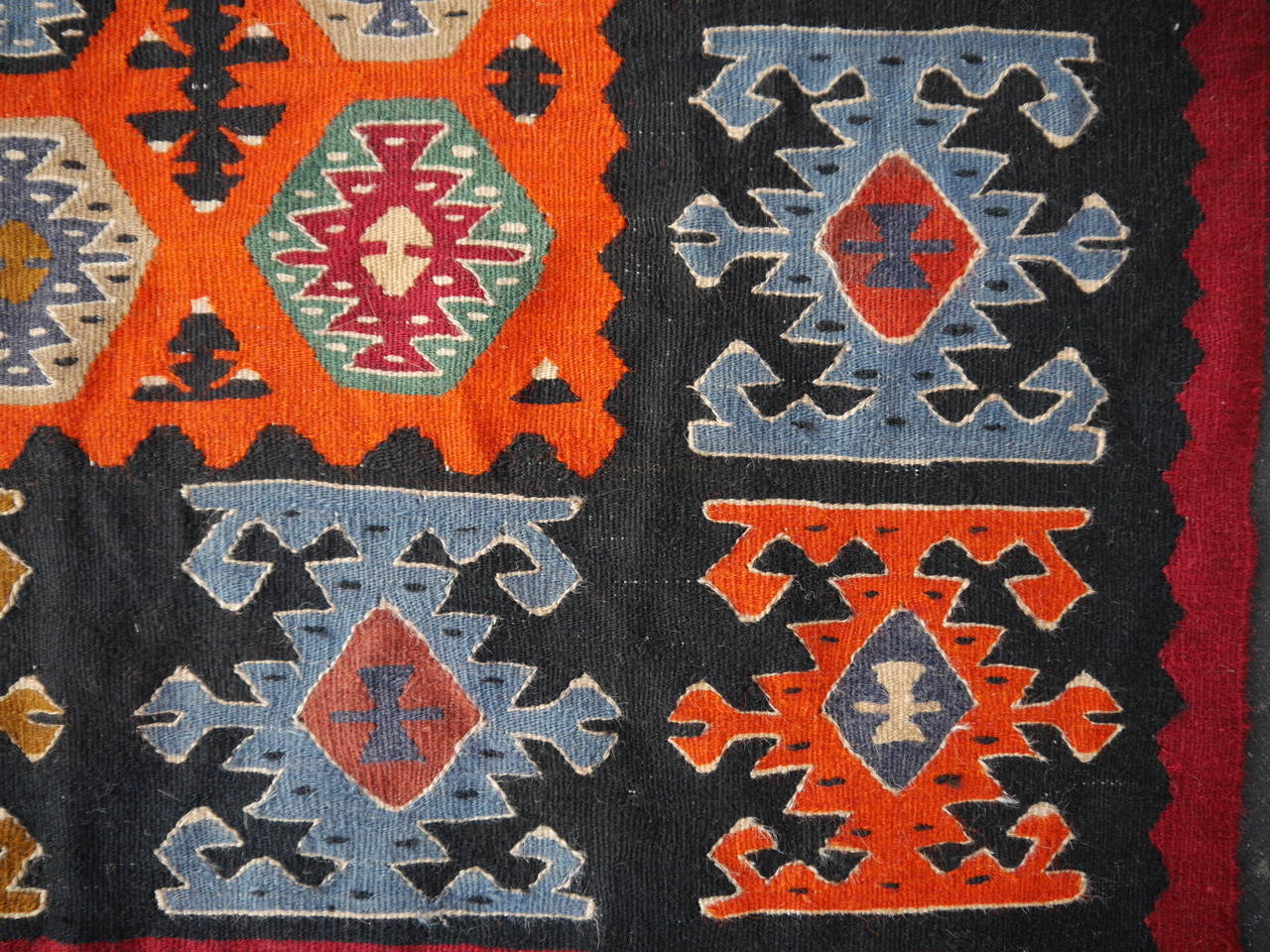Hand-Woven Vintage Turkish Kilim For Sale