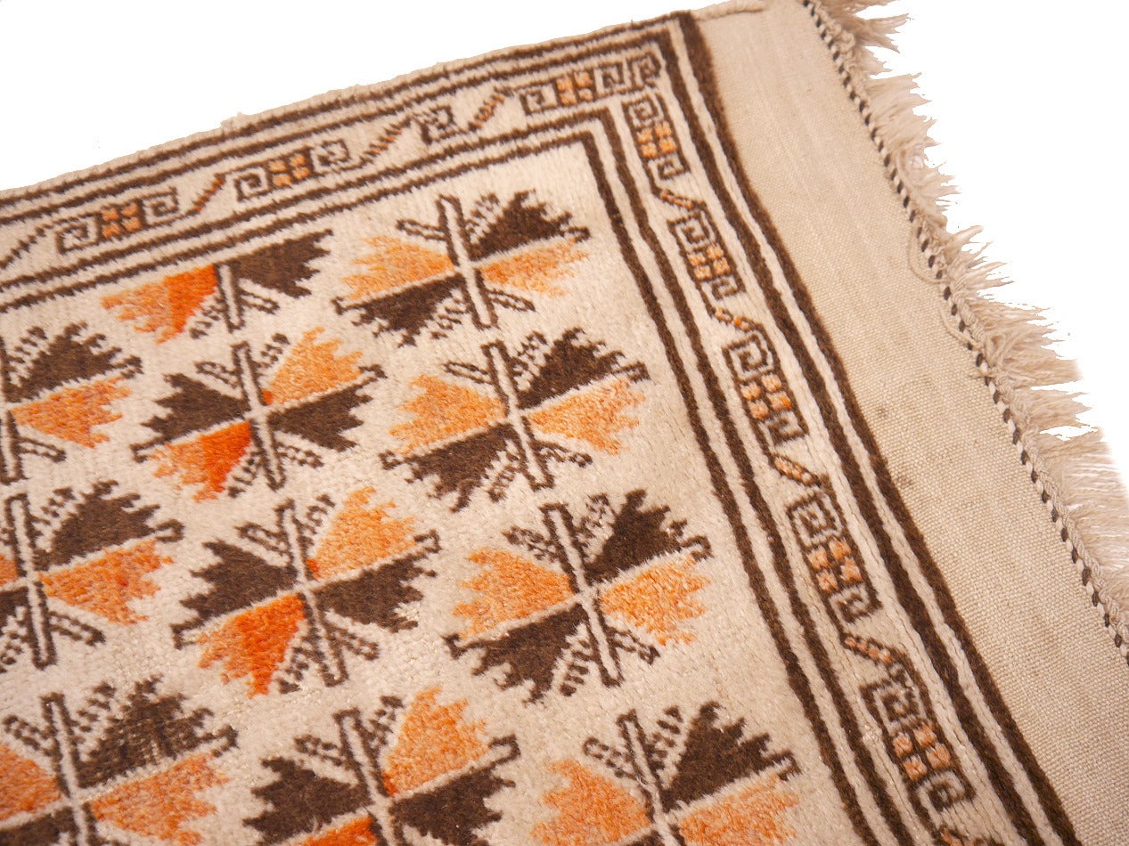 Hand-Knotted Taimani Baluch Vintage Tribal Rug
