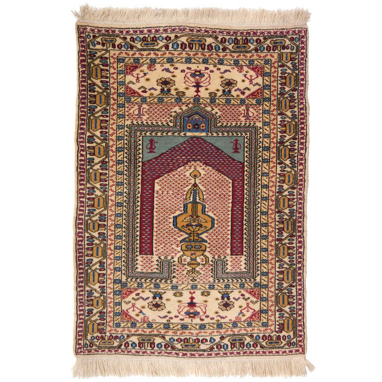 Vintage Anatolian Prayer Rug For Sale