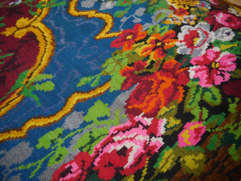Baroque Antique Bessarabian Kilim Carpet For Sale
