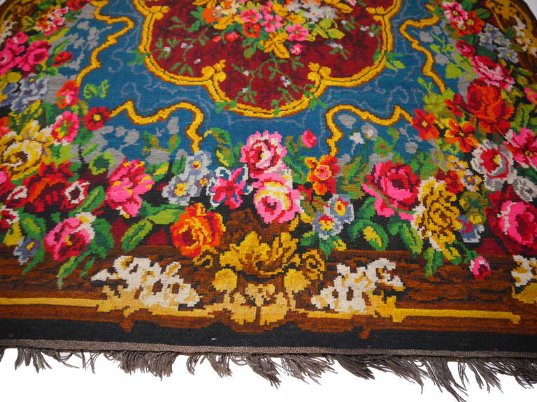 Hand-Woven Antique Bessarabian Kilim Carpet For Sale