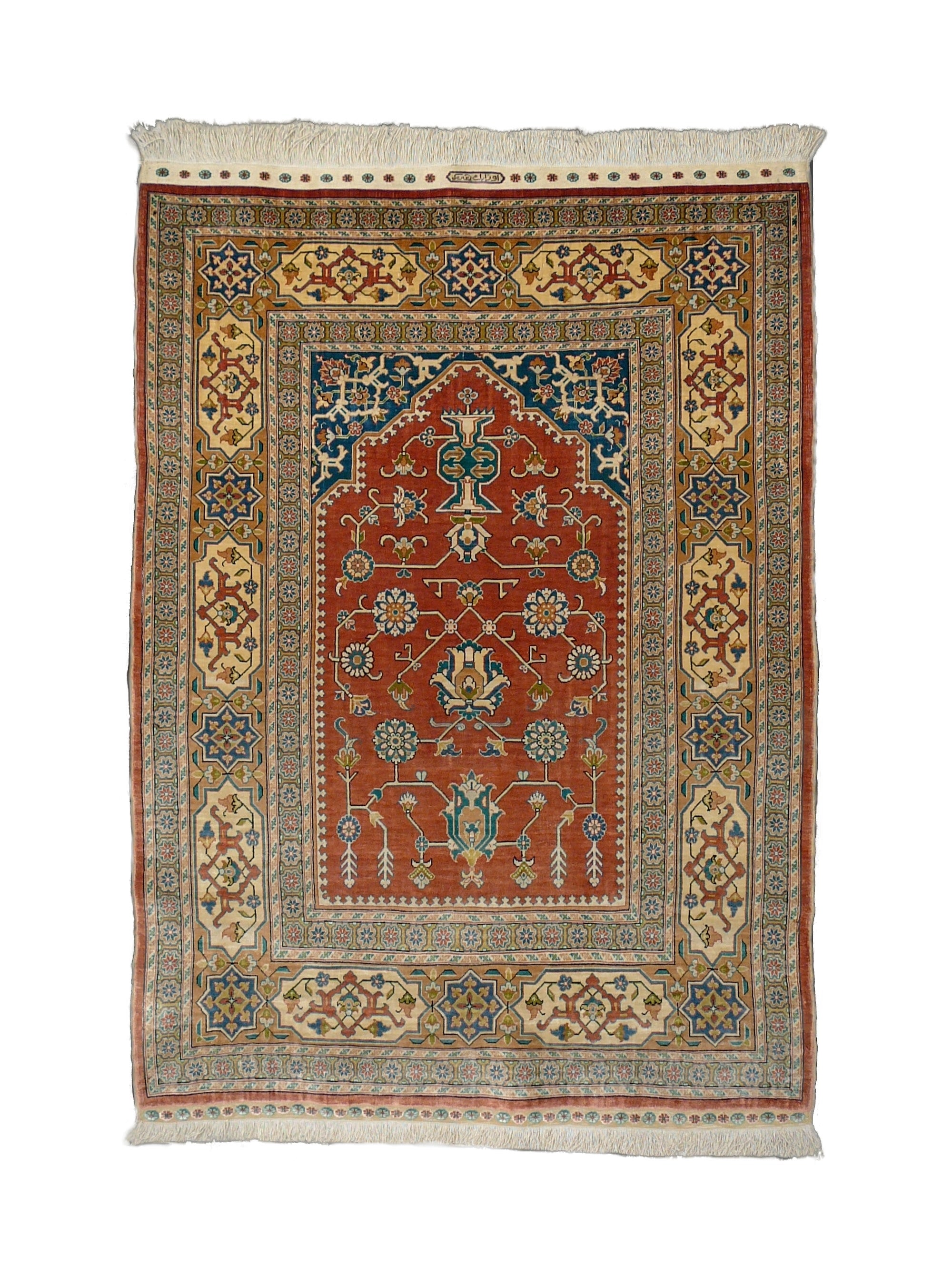 Pure silk Hereke Ozipek Prayer rug For Sale