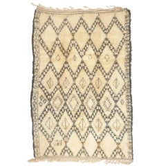 Great Vintage North African Beni Ouarain Berber Carpet