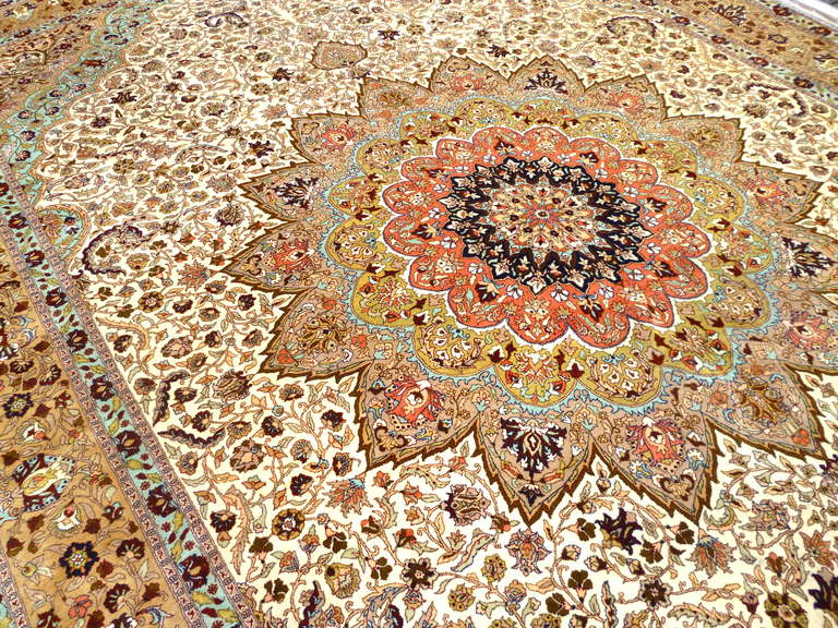 Feiner feiner türkischer Hereke Teppich im Vintage-Stil, übergroßer 17 x 11 ft handgeknüpfter Teppich (Türkisch) im Angebot