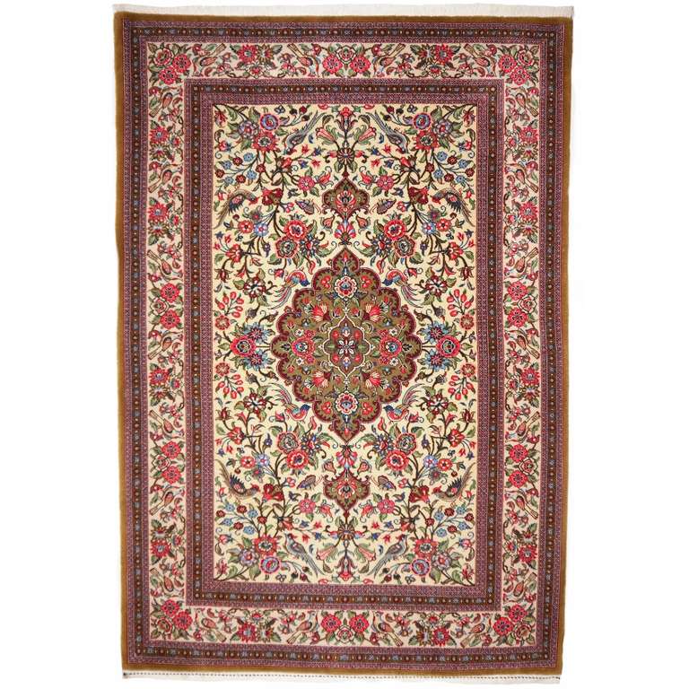 Very fine persian Qum kurk rug.