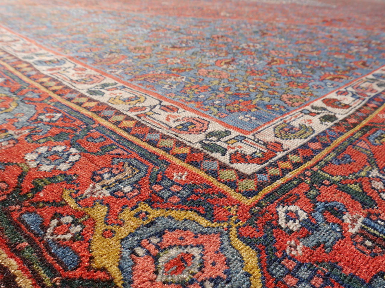 Wool Large Antique Pre-1900 Bidjar Carpet
