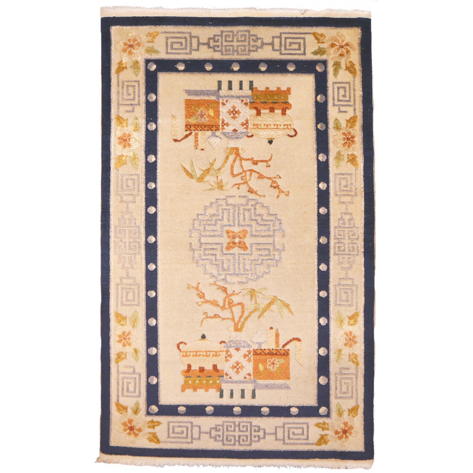 Tapis chinois vintage en laine et soie