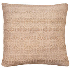 Hand-Woven Jacquard Pillow Cover in Beige or Sand 2