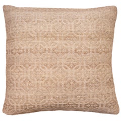 Handwoven Jacquard Pillow Cover in Beige or Sand