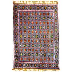 Rare Retro North African Tile Panel-Design Berber Rug
