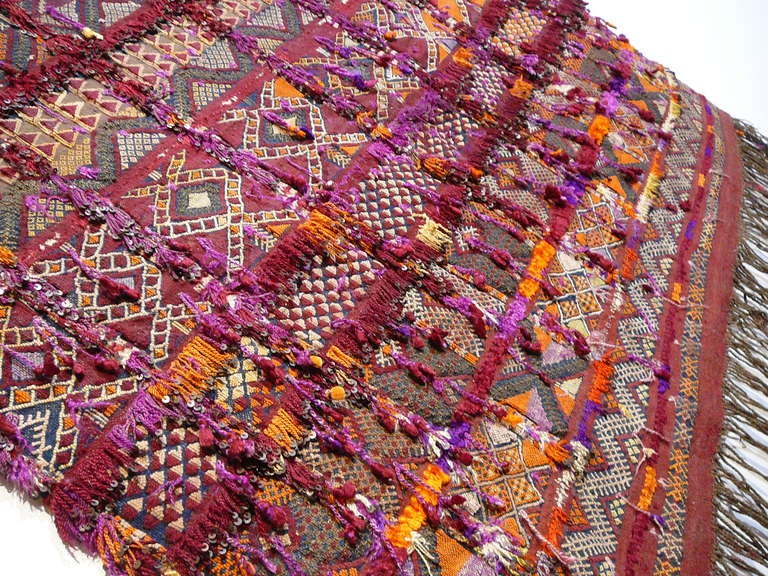 Tribal Antique One of a Kind North African Berber Wedding Blanket