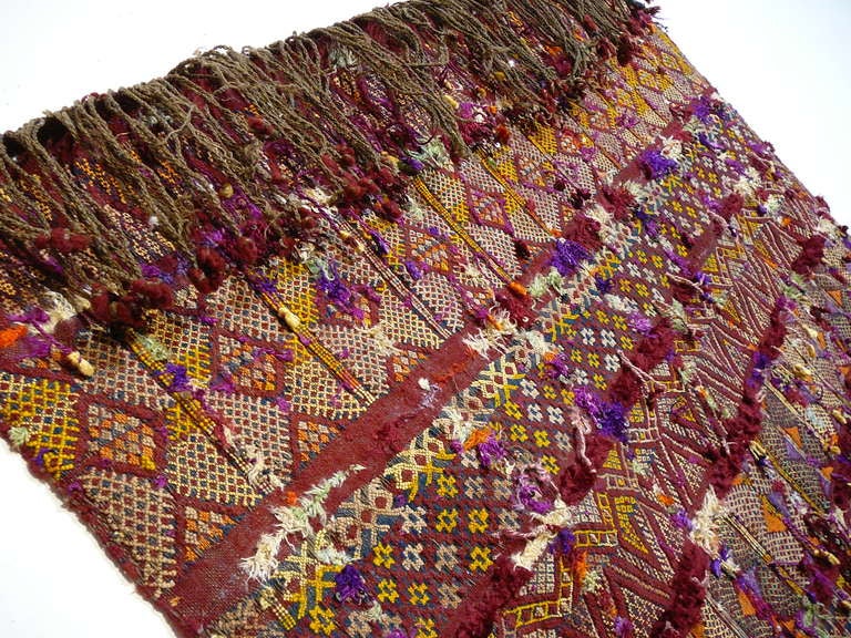 Antique One of a Kind North African Berber Wedding Blanket In Excellent Condition In Lohr, Bavaria, DE