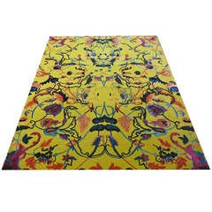 Tibetan wool and silk rug with antique Agra design 6