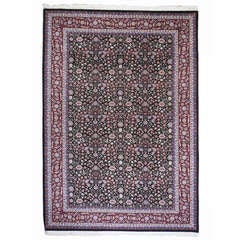 Vintage Mille Fleurs Hereke Turkish rug