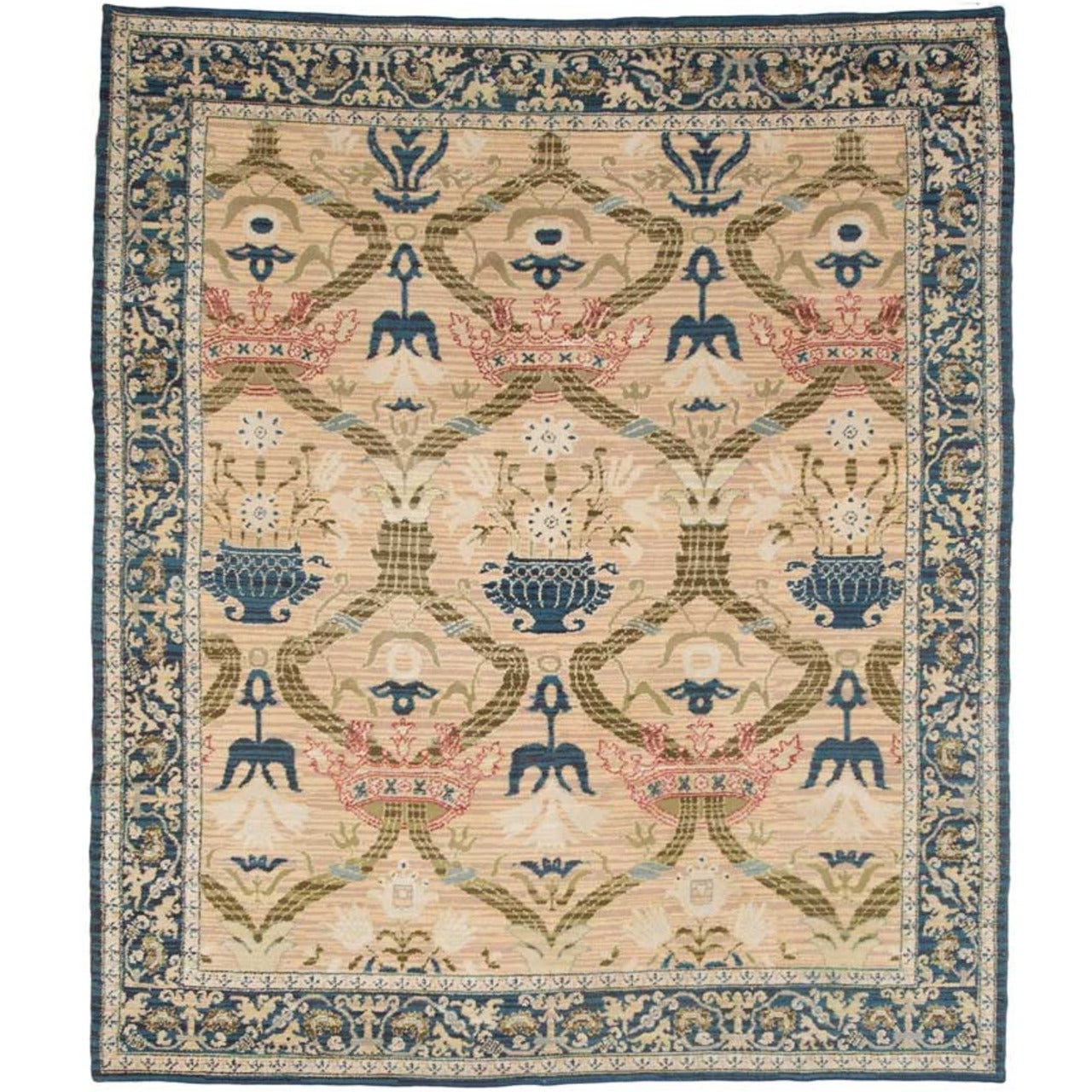 Antique Spanish Rug with Crowns