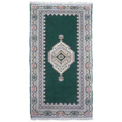 Vintage moroccan RABAT rug - rare green field