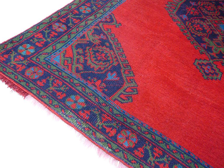 Wool Antique Turkish Oushak Rug For Sale