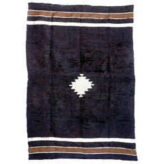 Rare Used Mohair Blanket or Kilim Rug from Turkey