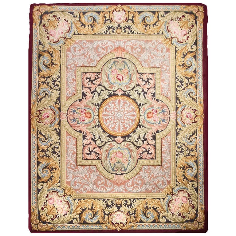 Savonnerie Style Rug Royal Antique Spanish Savonnerie Style Rug at 1stDibs