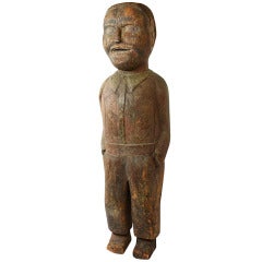 Large Folk Art Figure of Young Man with Hands in Pockets