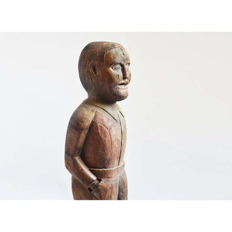 Large Folk Art Figure of Young Man with Hands in Pockets