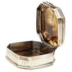 Antique J.M.W. Turner's Silver Mounted Smoky Agate Snuffbox