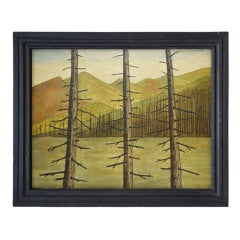 Antique Emile Branchard: Looking Through The Pines