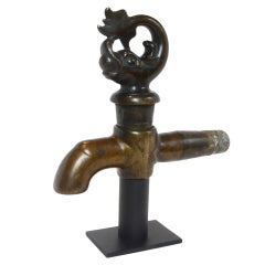 Early Figural (Dolphin) Bronze Beer or Wine Tap