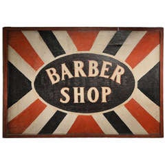 Antique Folk Art Barber Shop Trade Sign