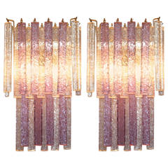 Pair of Glass Wall Sconces, Venini