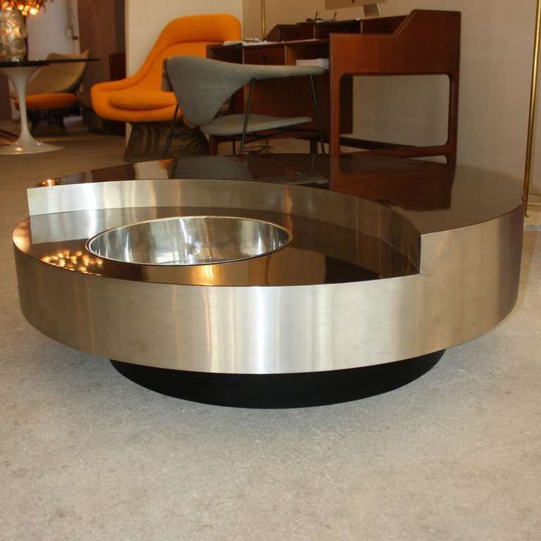 Modern Willy Rizzo Revolving Table/ Bar