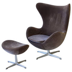 Arne Jacobsen Egg Chair and Foot Stool