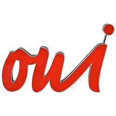 Metallschild ""OUI""