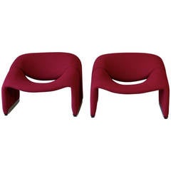 Pair of Pierre Paulin Groovy Lounge Chairs