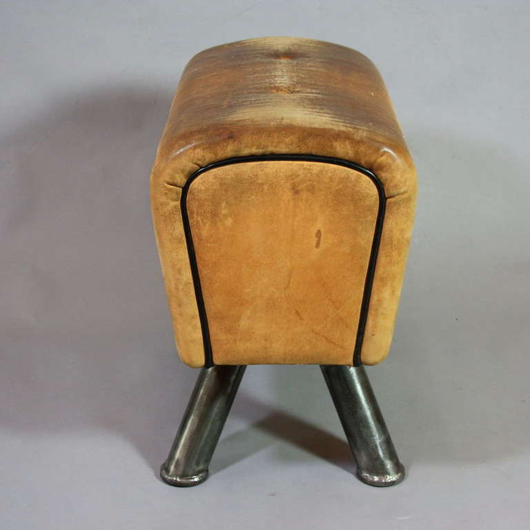Vintage Leather Pommel Horse, 1950's In Good Condition In Berlin, DE