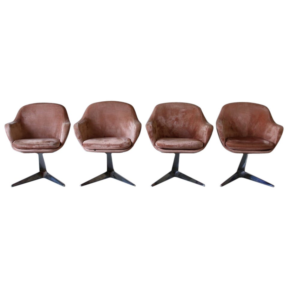 Set of Four Vladimir Kagan Style Chairs, 1970s
