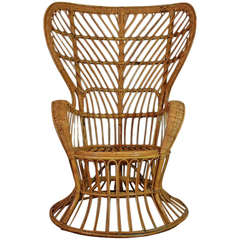 High Rattan Chair by Gio Ponti, 1950s