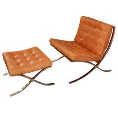 Barcelona Chair & Foot Stool, Mies Van Der Rohe