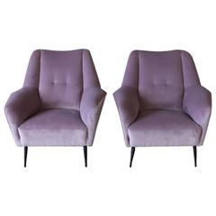 Pair of Italian Lounge Chairs in the Manner of Gigi Radice for Minotti