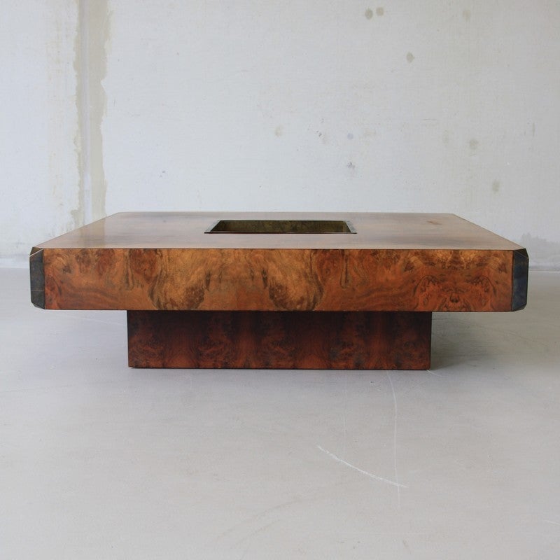 Modern Willy Rizzo Square Coffee Table, 1972