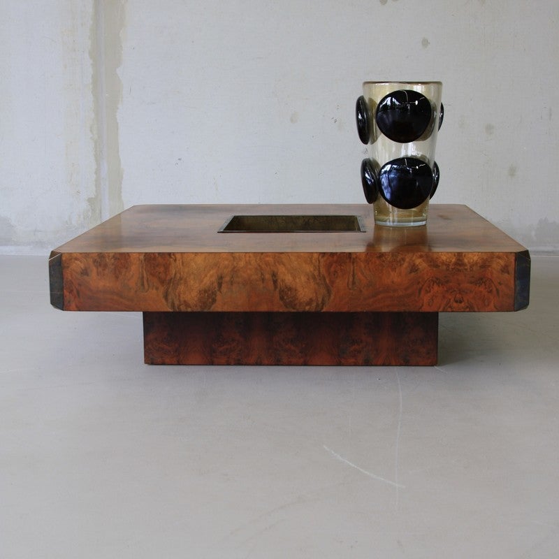 Late 20th Century Willy Rizzo Square Coffee Table, 1972
