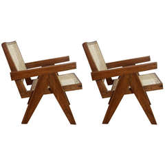 Pair of Easy Chairs by Pierre Jeanneret, 1950s