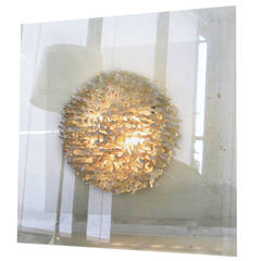 Vintage Angelo Brotto, Illuminated Wall Sculpture, 1973, Signed