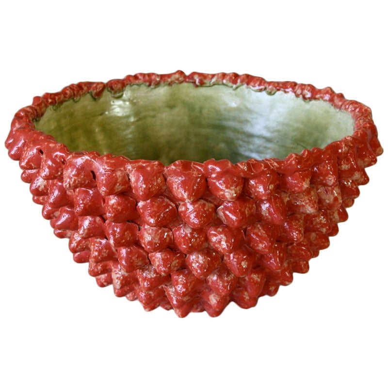 Large Strawberry Ceramic Bowl by Kuehn