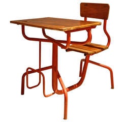 Vintage School Bench & Table, France